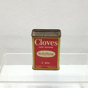 Schilling & Co Cloves Spice Tin 2 Oz 1930s Retro Kitchen Décor Collectible VTG